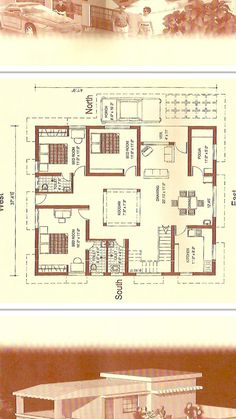 two drawings of the same house with different floor plans