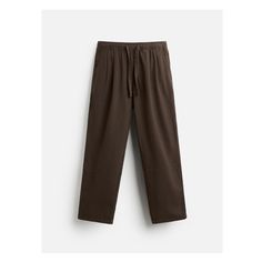 Regular fit pants made of cotton and linen blend fabric. Adjustable elastic waistband with drawstring. Front and back pockets. Relaxed Cotton Pants With Pull-on Style, Linen Bottoms With Pockets For Casual Gatherings, Casual Linen Pants For Casual Gatherings, Casual Cotton Pull-on Pants, Everyday Wide-leg Cotton Sweatpants, Relaxed Fit Pants With Elastic Waistband For Casual Gatherings, Everyday Linen Long Pants, Summer Pants With Drawstring For Everyday Wear, Summer Straight Leg Chinos With Elastic Waistband