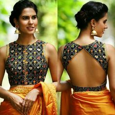 Backless blouse design ब्लाउज बैक नेक डिजाइन, Trending Blouse, डिजाइनर कपड़े, Designs Blouse