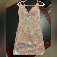 Shimmery, Pink Sequined Party Dress With Spaghetti Straps, Low Cut Back Never Worn Daughter Chose A Different Dress. And You Condition No Flaws No Rips No Tears Open To Offers Perfect For Christmas And New Year’s Parties. Spaghetti Strap Homecoming Dress With Sequins, Formal Sequin Spaghetti Strap Dress For Party Season, Formal Sequin Dress With Spaghetti Straps For Party Season, Fitted Dresses With Sequins And Spaghetti Straps, Spaghetti Strap Homecoming Dress For Party Season, Holiday Embellished Dresses With Spaghetti Straps, Pink Fitted Sequin Dress With Spaghetti Straps, Pink Sequin Spaghetti Strap Dress, Dress With Sequins