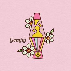 a pink background with an image of a flower vase and the words genni on it