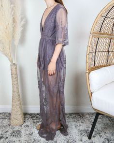 The perfect bohemian inspired mesh lace maxi dress. Be the best dressed wedding guest, boho bride, or event attendee in this beautiful floral embroidered lacey maxi dress. Perfect for photoshoots, this Deep V-neckline dress features no front hook eye closure on any color, side slits and hidden back zipper closure. Front + Shorts lining, long sleeves/cap sleeve maxi dress. Best Dressed Wedding Guest, Neckline Dress, Sleeve Maxi Dress, Necklines For Dresses, Lace Maxi, Best Dressed, Boho Bride, Lace Maxi Dress, Maxi Dress With Sleeves