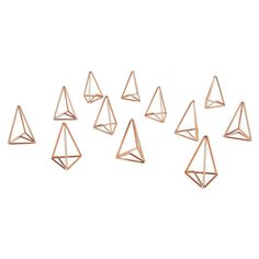 Modern Metal Geometric Triangle Wedding Place Card Holders-Set of 12-Koyal Wholesale-Rose Gold- Gold Table Number Holders, Wedding Place Card Holders, Gold Table Number, Wood Place Card Holders, Modern Wedding Theme, Rose Gold Table, Place Card Holders Wedding, Gold Table Numbers, Mercury Glass Votives