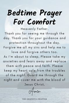 a poem that reads bedtime prayer for comfort