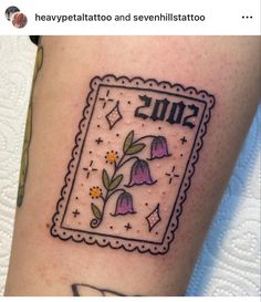 a stamp with some flowers on it