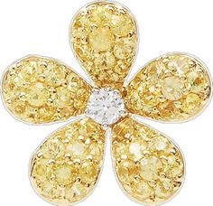 Gold Flower, Yellow Sapphire, Single Earring, Gold Flowers, Bergdorf Goodman, Top Designers, Tops Designs, Sapphire, Yellow Gold