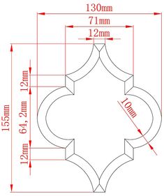 the measurements for an ornamental design