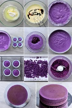 the steps to make a purple cake