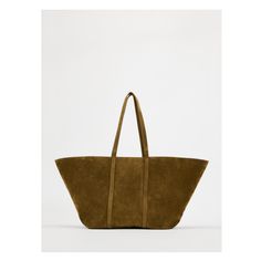 Suede tote bag. Buckle closure. Wallet with removable pocket. Height x Length x Width: 9.8 x 15.7 x 5.9 inches (25 x 40 x 15 cm) Suede Tote Bag, Joggers Shoes, Suede Purse, Suede Tote, Zara Bags, Cardigan Sweater Dress, Leather Shirt, Shopper Bag, Trouser Jeans