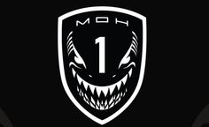 the logo for moto's motorcycle club is shown in black and white with an evil face