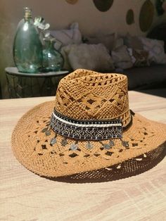 summer straw sun hat, Handmade straw sun hats, Boho cowboy hats for women, bohemian beach festival hat, boho cowgirl hats for women, party boho hat with coins Eye-catching unique fashion boho accessories, original designs by DELICIOUSBOHO at Etsy only. Best gift ideas !! This Stylish hat is accented with a selections of laces and braids that makes this hat a fashionable accessory for vacation and festivals  with a bohemian style look, These womens hats complements every outfit whether a summer dress or swimsuit.  a chin strap can be add upon request, just let me know on "notes to seller" at cart out if you want it to be added ♥ M A T E R I A L S ♥ * 100% paper Straw Material ♥  DIMENSIONS ♥ One Size fits most. Average circumference head is 21.5" to 22.5" ( 54cm- 57cm) CONTACT US if your he Cowboy Hats For Women, Boho Cowboy, Womens Hats, Boho Cowgirl, Beach Festival, Boho Hat, Festival Hat, Straw Sun Hat, Hat Handmade