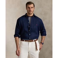 This Big & Tall shirt is crafted with lightweight linen and finished with our signature embroidered Pony for an iconic Polo look. Vintage Polo Ralph Lauren, Ralph Lauren Purple Label, Polo Sport, Ralph Lauren Shirt, Big & Tall, Tall Guys, Formal Shirts, Polo Ralph Lauren Mens, Ralph Lauren Men