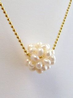 Bridal Necklace, Freshwater Pearl Ball Necklace with Gold Chain, Wedding, Bridesmaids Necklace, Grad Gold Bridal Necklace With Pearl Drop As Gift, Gift Bridal Necklace With Round Pearl Beads, Elegant Ball Chain Necklace For Gift, Elegant Ball Chain Necklace As Gift, Bridal Pearl Pendant Necklace With Round Beads, Bridal Necklace With Pearl Pendant As Gift, Delicate Chain Pearl Necklace With Round Beads For Gift, Yellow Gold Pearl Bridal Necklace For Gift, Gift Pearl Necklace With Delicate Chain And Round Beads