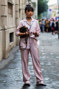 We may already have an idea of the trends we're ready to leave behind in 2016, but what about those that will dominate our closets come 2017? Lingerie Outfit Night, Pink Street, Pajama Outfits, Street Style 2017