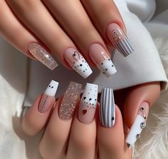 #nailart# nails#acarlicnails 🩶🩶🩶💅💅💅 #nailart# nails#acarlicnails #nail #nailnailsnail 🖤🖤🖤🖤🖤🖤 #nail art# flower nails#glamour #nails inspiration #Frenchnails #🤎nailsterow 🩶🩶🩶🩶🩶🩶💅💅💅💅 Nail Inspo Funky, Fall Nails Red, First Day Of School Nails, Nails Red And Black, Preppy Baddie, Red And Black Nails, Girls Nail Designs, September Nails, Glamour Nails