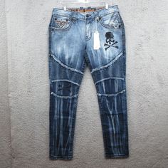 Up For Sale Is A - Rock Revival Montell Biker Skull Denim Jeans Mens 34 Blue Embroidered New Size: Mens 34 Measurements: Please See Photos Above For All Measurements New With Tags I Ship Items Out Every Day So Expect A Quick Delivery! Please Feel Free To Ask Any Questions You May Have I Answer All Questions As Quickly As Possible. Rock Revival Jeans Mens, Biker Denim, Rock Revival Jeans, Denim Jeans Men, Jeans Mens, Jeans Men, Jeans Rock, Rock Revival, Quick Delivery