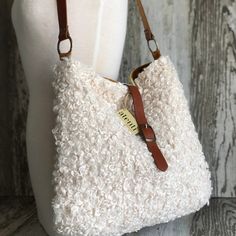 Atenti Soft Tote - Dream Weaver Yarns LLC Cream Satchel Shoulder Bag For On-the-go, Chic Shoulder Bag With Long Handle For Travel, Cream Shoulder Bag With Adjustable Strap And Double Handle, Cream Crossbody Hobo Bag For Travel, Cream Bucket Bag With Detachable Strap For Everyday Use, White Hobo Bag With Detachable Strap For Everyday Use, Everyday White Hobo Bag With Detachable Strap, White Hobo Bag With Leather Handles For On-the-go, Cream Bucket Bag With Handles For Everyday Use