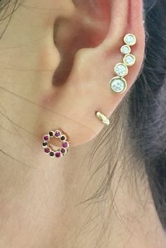 gifts under $500, 14k gold mini circle stud earring, rubies stud earring Yellow Diamond Earring, Pink Sapphire Earrings, White Gold Earrings Studs, Fancy Yellow Diamond, Climber Earrings, Gold Diamond Earrings, Diamond Star, Star Jewelry, Sapphire Earrings