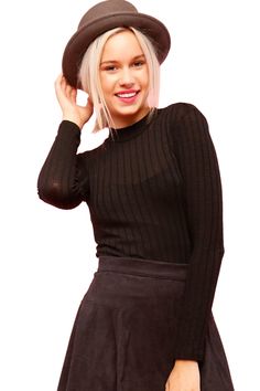 Long Sleeve Mock Turtleneck Knit Top Turtleneck Style, Trendy Top, Mock Turtleneck