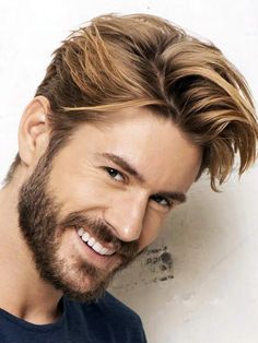 This is what a thick volume with a cheeky side part gets you. Plus if you notice the sides are again layered and not taper faded. The temple is blended into a beard and that balances the overall outlook of the face. The side brush is very much casual and nothing too serious, which gives it that playful edge. Hairstyles Classy, Makeup Korea, Classy Hairstyles, Mens Wigs, Men's Haircuts, 2015 Hairstyles, Corte De Cabelo Masculino, Great Hairstyles