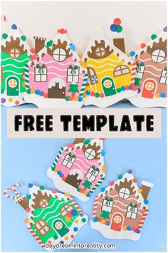 paper cut out houses with text overlay that says free template