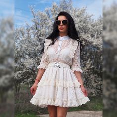 "Women summer dress,White Midi dress,Women lace Dress,White lace Dress women,Women Party Dress,Wedding Dress,Withe summer dress women 🎁 Gift - ✈ EXPRESS SHIPPING✈ ☎ Please, provide your mobile number in a note to seller ♥ ♥ ♥ STANDART SIZES : SIZE XS bust: around 33 in / 84-86 cm Waist: around 26 in / 62-64 cm Hip: around 35.5 in / 88-90 cm Aproxx height: 5'3\" / 160 cm SIZE S bust: around 35 in / 88-90 cm Waist: around 28 in / 66-68cm Hip: around 37 in / 90-92cm Aproxx height: 5'5\" / 165 cm S Summer Cotton Lace Dresses With Ruffles, White Crochet Dress With Delicate Lace, Chic White Dress With Delicate Lace, White Crochet Lace Dresses, White Cotton Lace Dress With Scalloped Details, Feminine Crochet Lace Trim Wedding Dress, Feminine Crochet Wedding Dress, Feminine Lace Dresses With Crochet Detail, Elegant Lace Crochet Dress With Ruffles