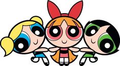 the powerpuff girls cartoon characters with their faces painted to look like they are wearing bunny ears