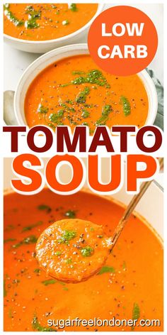 There is nothing like a comforting soup to warm you on a cold day, and tomato soup has to be one of the most popular soups out there. This low carb tomato soup has oodles of flavor and is the perfect lunch or light dinner. Pair with one of my almond flour biscuits and it is comfort food at its best.