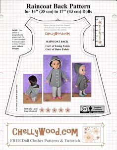 the pattern for this doll's coat is very easy to sew