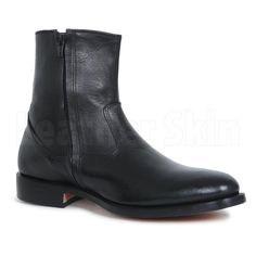 Men Black Zipper Ankle Genuine Leather Boots Description: Below are the main features of the product - 100% Genuine Leather- Handmade Leather boots- Beautiful black leather Style with zip- High Quality Premium Leather boots Classic Black Boots With Zipper Closure, Leather Top Hat, Purple Leather Jacket, Boots Men Outfit, Long Leather Boots, Boots Outfit Men, Handmade Leather Boots, Black Boots Men, Old Boots