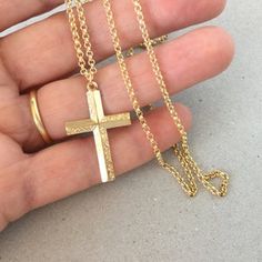 Gold Cross Necklace Women Two Tone Pendant Christian Catholic | Etsy Gold Cross Necklace For Gift, Gold Cross Pendant Necklace For Mother's Day, Yellow Gold Rope Chain With Cross Pendant Jewelry, Yellow Gold Cross Pendant Necklace With Rope Chain, Gold-tone Cross Shaped Gold Plated Jewelry, 14kt Gold Jewelry, Gold-plated Yellow Gold Crucifix Necklace, Cross Necklace Women, Yellow Gold Crucifix Cross Necklace, Gold Plated