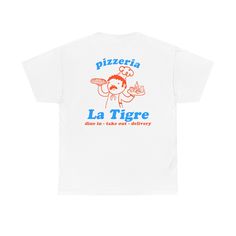 A classic and vintage-inspired pizza shop t-shirt featuring a handmade illustration of a pizzaiolo in the back. This shirt gives off a cozy and nostalgic vibe, perfect for pizza lovers and fans of retro designs. It is relevant for pizza parties, casual outings, and food-themed events. Product features - Shoulder tape for stability - Knitted in one piece without side seams - Ribbed knit collar for elasticity - Made from strong and smooth fabric ideal for printing - Comfortable classic fit with te Foodie Outfit, Pizza Shop, Handmade Illustration, Classic Pizza, Pizza Lovers, Themed Events, Pizza Party, Retro Designs, Handmade Design