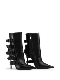 Find LE SILLA 120mm Ankle Boots on Editorialist. black nappa leather decorative buckle detail pointed toe high heel side zip fastening