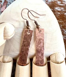 Hammered Copper Earrings Copper Dangle Earrings - Etsy Rustic Copper Earrings With Ear Wire, Brown Hammered Copper Earrings, Hammered Copper Drop Earrings, Rustic Hammered Copper Earrings, Hammered Rose Gold Copper Earrings, Hammered Copper Earrings, Olive Tone, Fused Glass Art, Hammered Copper