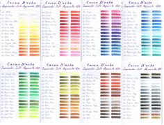 the color chart for different shades of paint