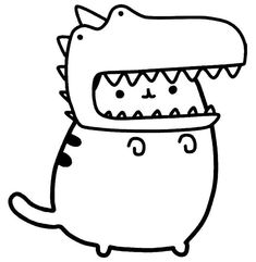 a cartoon dinosaur with its mouth open