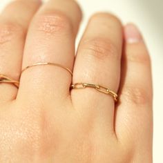 1976 Ring | Recycled Solid 14k Yellow Gold | Catbird Jewelry Minimalist Gold Plated Chain Ring, Modern Twist 14k Gold Midi Rings For Everyday, Everyday Yellow Gold Tarnish-resistant Midi Rings, Everyday Modern Twist 14k Gold Midi Rings, 14k Gold Link Chain Ring, Yellow Gold Midi Rings In Recycled Gold, Everyday Modern Gold Plated Stackable Rings, Trendy 14k Gold Open Stackable Rings, Trendy Yellow Gold Stackable Rings For Everyday