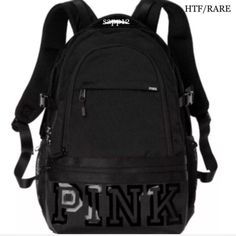 % Authentic Htf/Rare Brand Nwt Pink Vs 2017 Black Collegiate Backpack , Never Used , Smoke Free And Pet Free Home. Vs Pink Backpack, Pink Backpacks, Cute Backpacks For School, Pink Backpack Victoria Secret, Volleyball Clothes, Victoria Secret Backpack, 17 Birthday, Pink Campus, Knapsack Bag