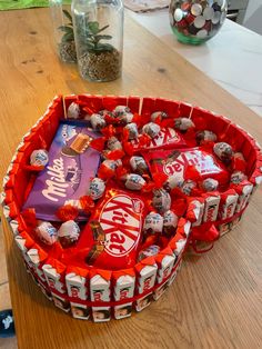 an assortment of chocolates in a candy bowl