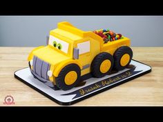 a cake made to look like a construction truck