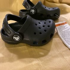 Crocs Baby Toddler New Black Rubber Clogs Size 4. Never Worn. 2nd Christmas, Toddler Crocs, White Crocs, Black Crocs, Crocs Boots, Rubber Clogs, Crocs Black, Baby Black, Clog Shoes