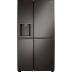 LG 36 Inch Side-by-Side Door-in-Door Refrigerator with Craft Ice in Black Stainless Steel 27 Cu. Ft. (LRSDS2706D) Freezer Storage Bins, Door In Door Refrigerator, Flat Panel Doors, Fridge And Freezer, Best Refrigerator, Side By Side Refrigerator, Kitchen Range Hood, Door Shelves, Steel Panels