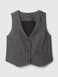 Cropped Vest | Gap Cheap Button-up Cotton Vest, V-neck Button Closure Vest For Workwear, Cotton V-neck Vest With Buttons, Stretch V-neck Vest Crop Top, Luxury V-neck Vest With Buttons, Cropped Vest, New Woman, Baby Toddler, Baby Boy