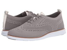 Cole Haan Original Grand Stitchlite Wing Oxford - Women's Shoes : Ironstone Knit/Chalk Python Printed Leather/Optic White Sole/Iro : Keep a smart look wherever you go in the city with the Cole Haan Original Grand Stitchlite Wing Oxford. Oxford sneakers feature a stretch textile upper. Lace-up closure. Rounded toe. Textile lining. Fully padded, fixed sock lining for ultimate comfort. Flexible rubber outsole with Grand.ØS technology for extra cushioning. Imported. Measurements: Weight: 7 oz Produc Wingtip Oxford Shoes, Oxford Sneakers, Black And White Shoes, Oxford Flats, Oxford Shoes Men, Wingtip Oxford, White Leather Sneakers, Cole Haan Women, Cole Haan Men