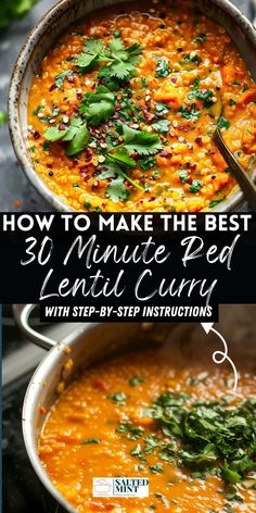 how to make the best 30 minute red lentil curry with step - by - step instructions