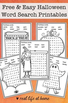 halloween word search printables for kids to practice their handwriting and color by numbers