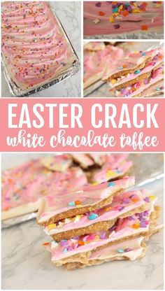 Easter Crack Recipe for Easter! White Chocolate Toffee Recipe for Easter Parties, Treats, and Desserts! #passion4savings #easter #whitechocolate #toffee White Chocolate Toffee, Desserts Easter, Toffee Recipe, Easter Snacks, Easter Sweets, Desserts Chocolate, Easter Desserts Recipes, Dessert Party, Easter Baking