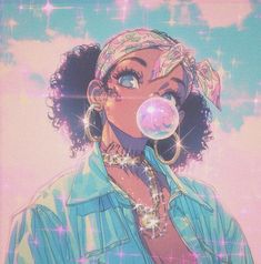 Purple Illustration, Illustration Anime, Pfp Profile, Vaporwave Art, Anime Black, Black Anime, Artist Aesthetic, Aesthetic Pfp, Afro Art