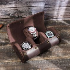 étui-3-montres Watch Storage Box, Watch Roll, Watch Boxes, Watch Holder, Watch Storage, Watch Box, Crazy Horse