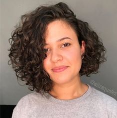 Brown Curly Asymmetrical Bob Long Curly Bob Haircut, Long Curly Bob, Blonde Balayage Bob, Curly Lob, Wavy Bob Hairstyles, Short Curly Bob, Naturally Curly Bob